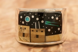 Calvin Begay Starry Night at the Pueblo Sterling Silver Ring